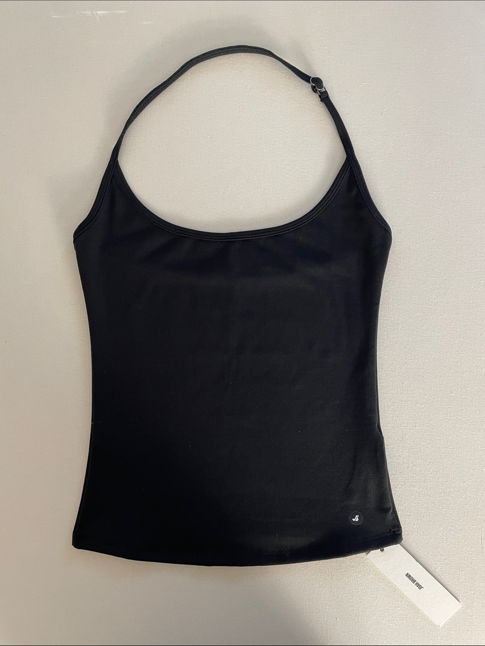 Joah Brown Sueded Halter Scoop Tank Onyx. S. NWT